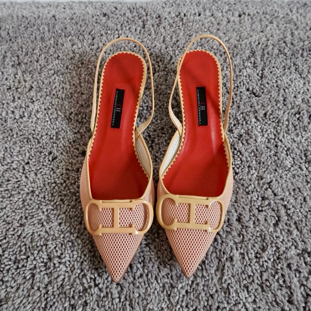 Carolina Herrera Beige Slingback Heels- FINAL SALE